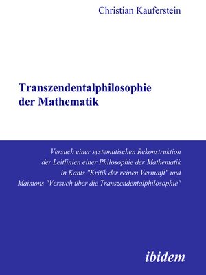 cover image of Transzendentalphilosophie der Mathematik